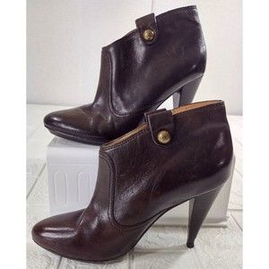 Coach Smooth Leather Heeled Booties Brown Women's Size 6.5